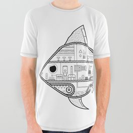 Shark All Over Graphic Tee