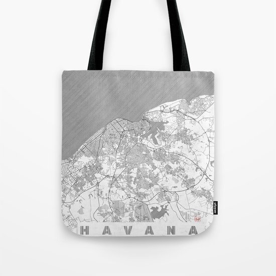 Havana Map Line Tote Bag