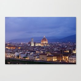 Florence Duomo At Night Canvas Print