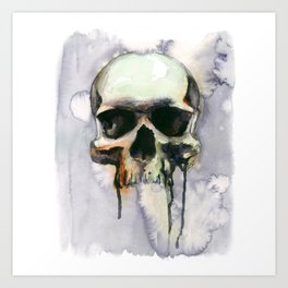 Dark Drippy Skull Art Print