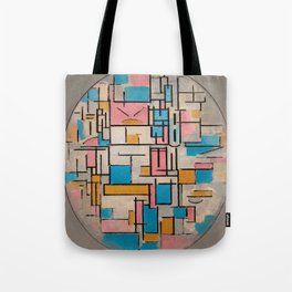 Piet Mondrian (Dutch, 1872-1944) - Title: Composition in Oval with Color Planes 1 - Date: 1914 - Style: De Stijl (Neoplasticism), Cubism - Genre: Abstract, Geometric abstraction - Oil on canvas - Digitally Enhanced Version (2000dpi) - Tote Bag