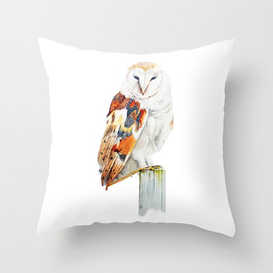 Barn Owl Throw Pillow