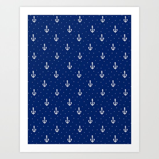 Anchors Anyway | Navy Art Print
