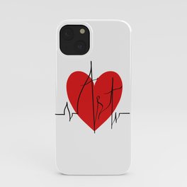 Art lovers illustration/ Hand drawn lettering, Artist's heartbeat monitor iPhone Case