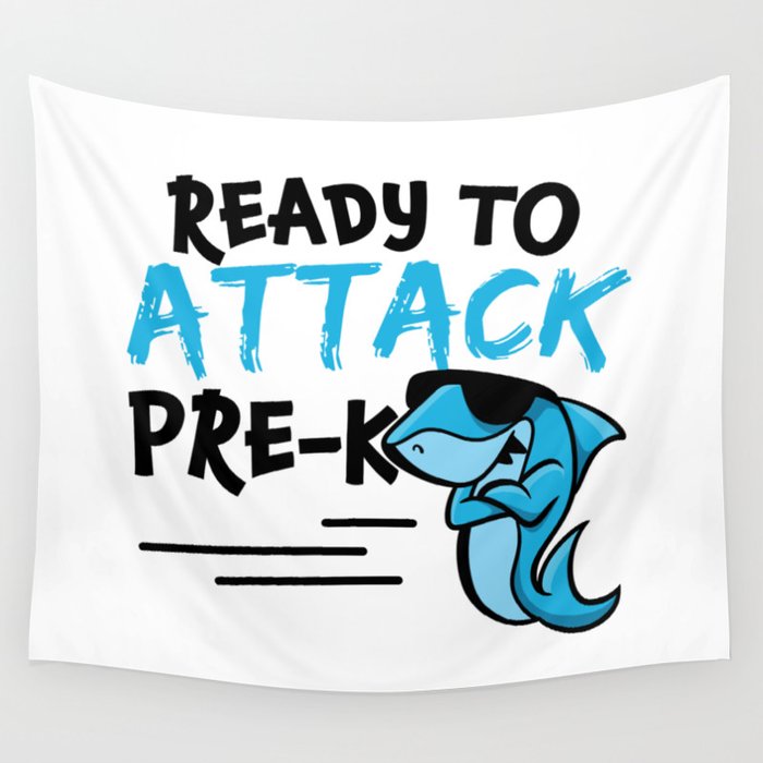 Ready To Attack Pre-K Shark Wall Tapestry