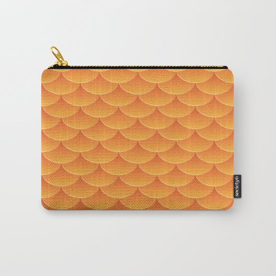 Goldfish and Dragon Orange Scale Pattern Carry-All Pouch