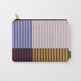 Color Block Line Abstract XX Carry-All Pouch | Pink, Vintage, Modern, Mid Century, Tropical, Retro, Very Peri, Lines, Stripes, Midcentury 