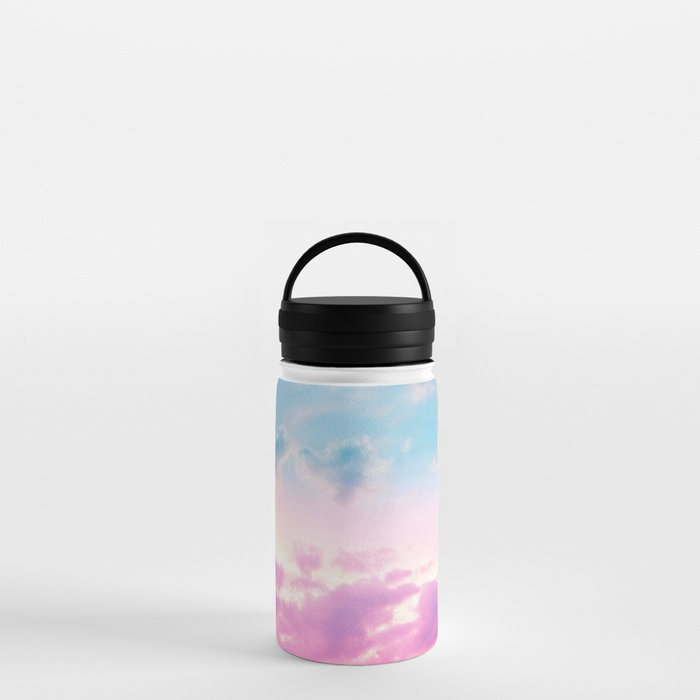 Unicorn water bottle featuring pastel painting by child artist