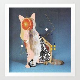 Cat Disaster Area · Punk Rock is back Art Print | Abstract, Kunst, Illusion, Collage, Cat, Subtle, Funny, Fun, Surreal, Digital 