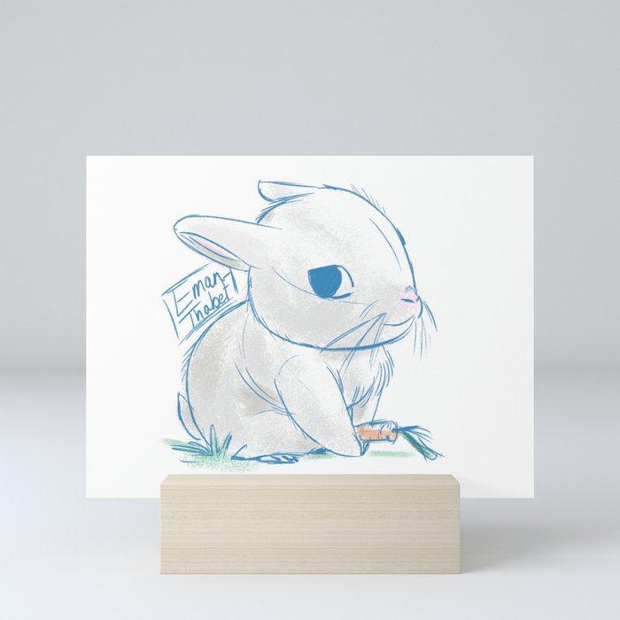Baby Rabbit drawing Mini Art Print