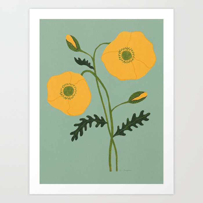 Yellow Poppies Art Print
