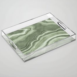 Sage Green Marble Texture Abstract Modern Pattern  Acrylic Tray