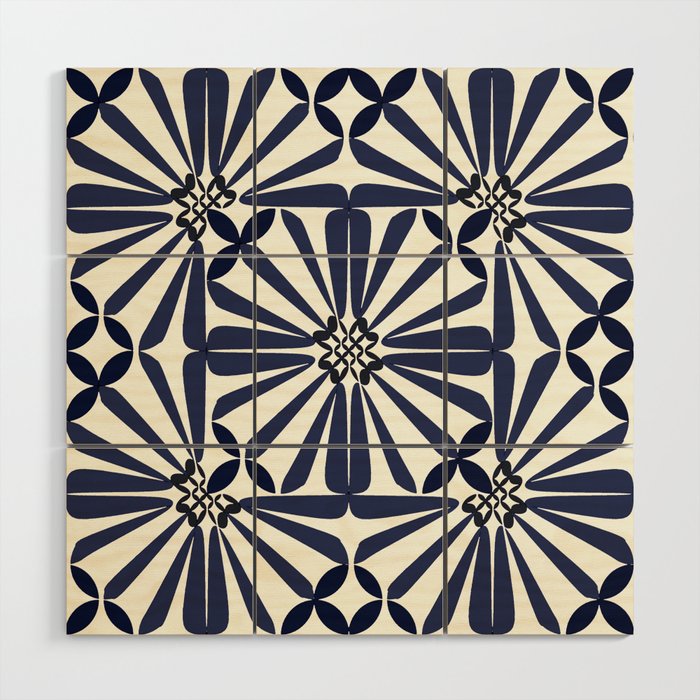 Blue And White - Tile Pattern - Fresh Mood #decor #society6 #buyart Wood Wall Art