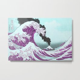 Great Wave Eruption   Metal Print | Greatwave, Hokusai, Volcano, Ocean, Mtfuji, Vintage, Kanagawa, Paintings, Colorful, Mountfuji 