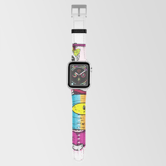 Funny Pug Bow Sits On Turntable Apple Watch Band