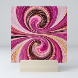 Spiral Swirl Abstract Pink Gold Art Mini Art Print