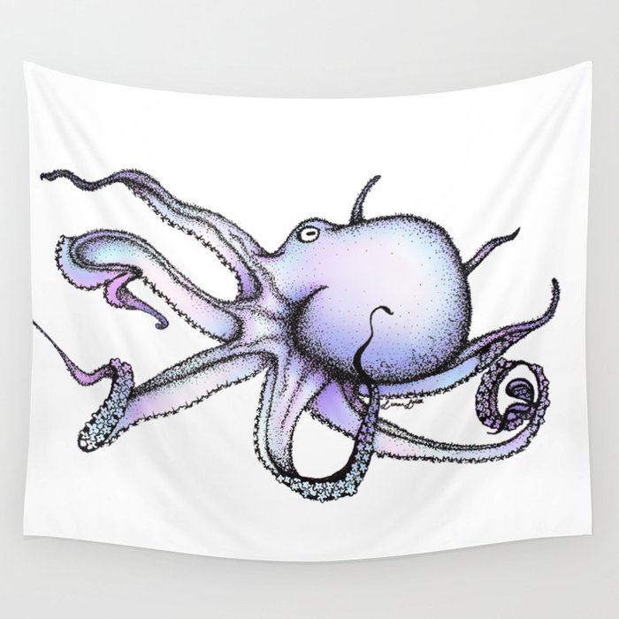 Floating Octopus Wall Tapestry