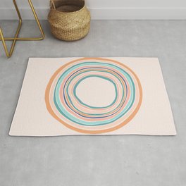 Time Travel - Colorful Rings Area & Throw Rug