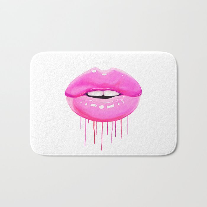 Pink lips Bath Mat