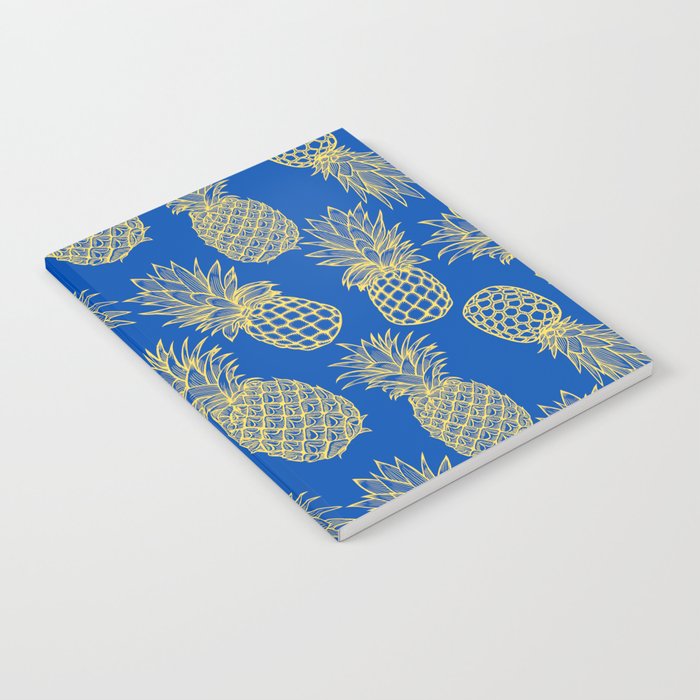 Fresh Pineapples Blue & Yellow Notebook