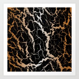 Cracked Space Lava - Bronze/White Art Print