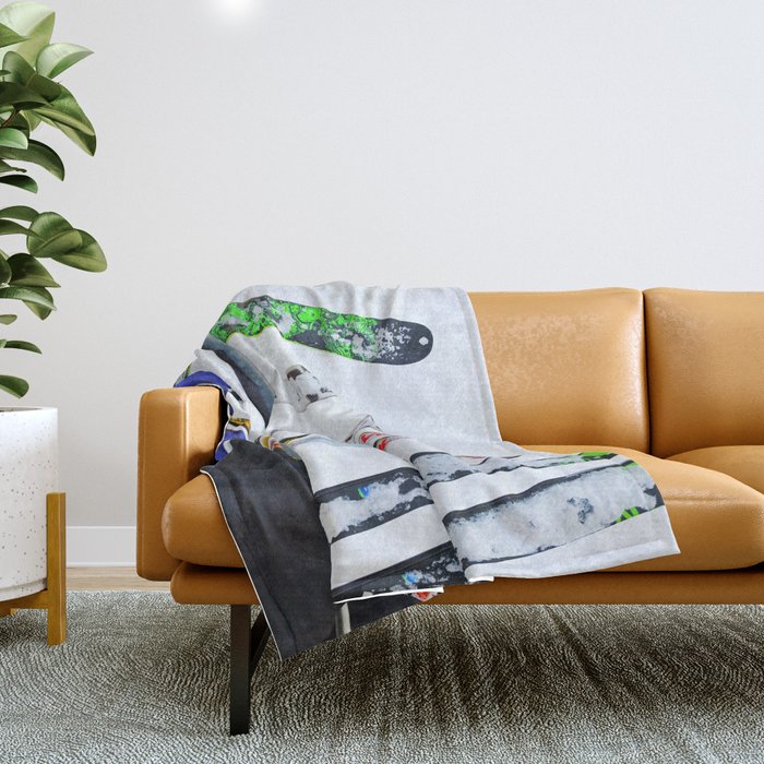 Ski All Day Throw Blanket