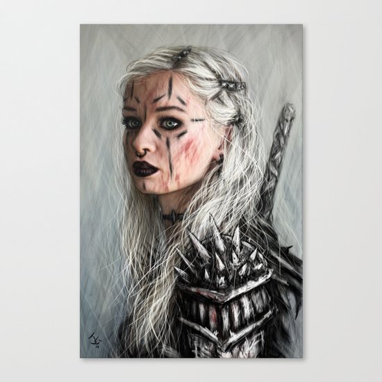 Alone but Free: Medieval Portrait of a Goth Girl Canvas Print