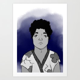 blue Art Print | Lgbtq, Illustration, Queer, Painting, Poc, Other, Black and White 