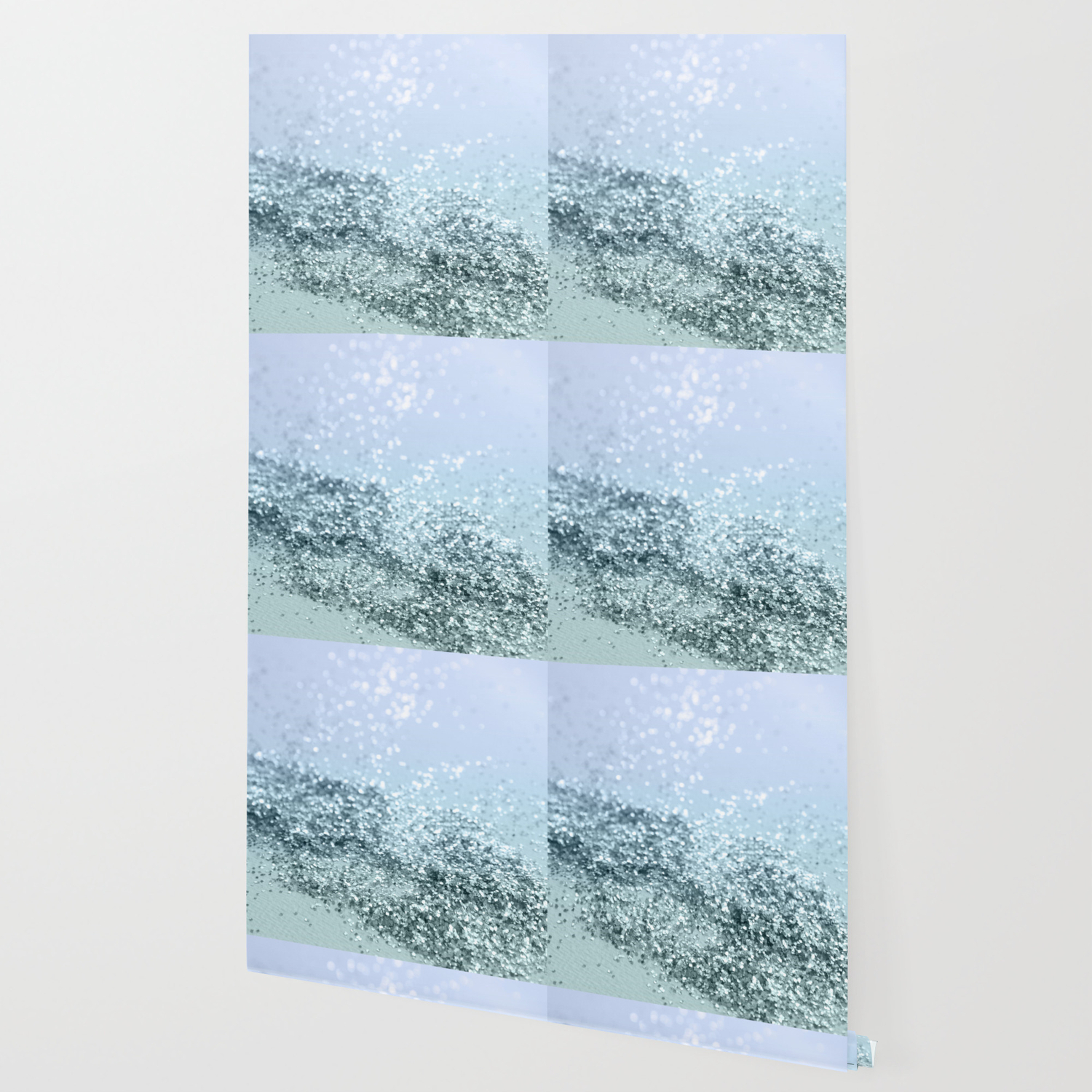 Light Seafoam Light Blue Glitter 1 Shiny Decor Art Society6