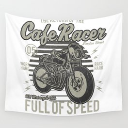 Caferacer Motorcycle Vintage Poster Wall Tapestry