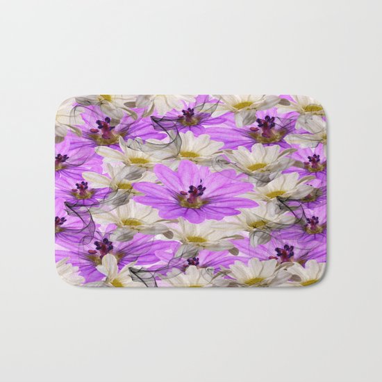 Floral Circle Abstract Bath Mat