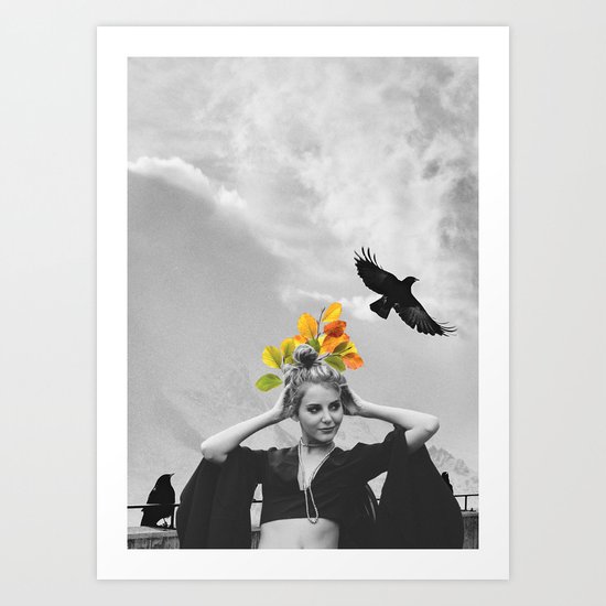 CROW GIRL Art Print