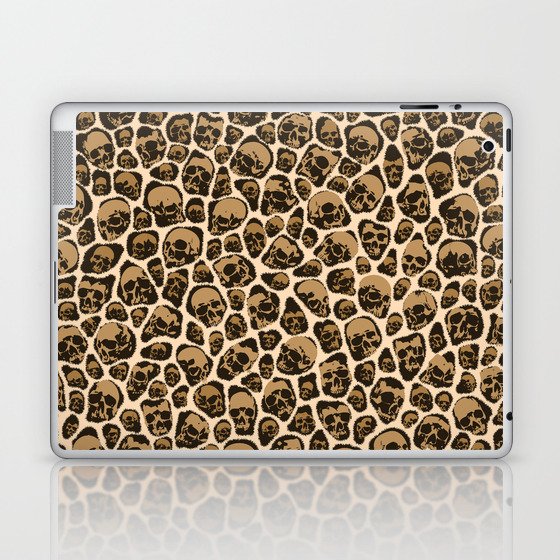 Leopard Print Cheetah Gothic Skulls Animal Fur Pattern Laptop & iPad Skin
