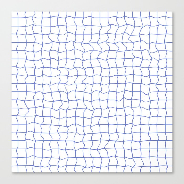 Blue minimal geometrical liquid square pattern Canvas Print