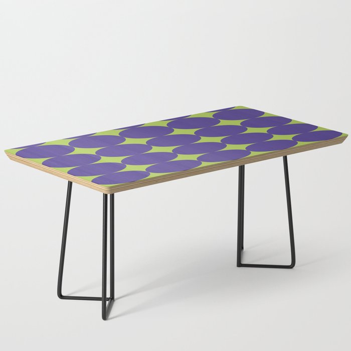 Retro Round Pattern - Purple Green Coffee Table