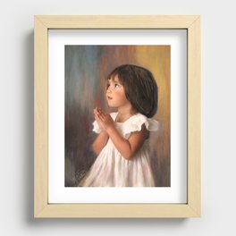 Precious child praying Recessed Framed Print