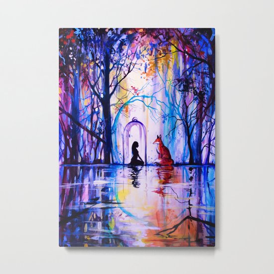 Soul reflection (The girl, the fox and the love) Metal Print