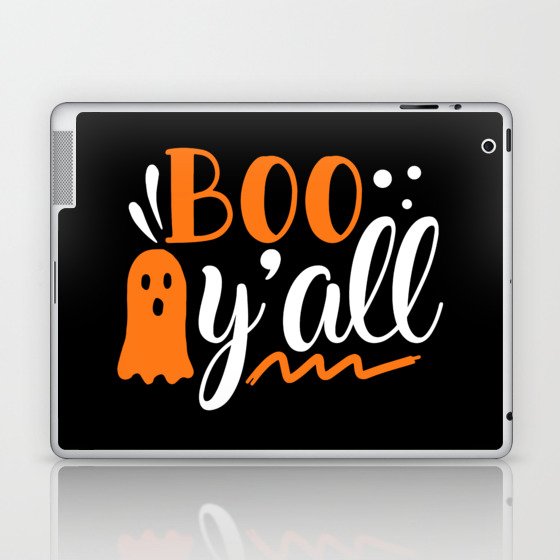 Boo Y'all Funny Cute Halloween Ghost Laptop & iPad Skin