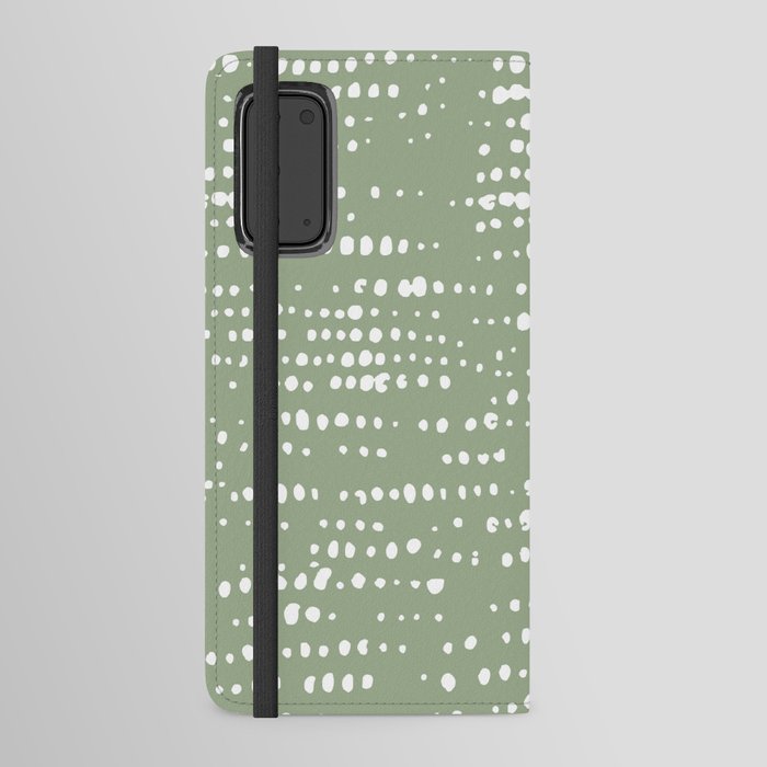 Abstract Spotted Pattern in Sage Green Android Wallet Case