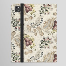 White French Floral with Pink Roses and Leaves iPad Folio Case