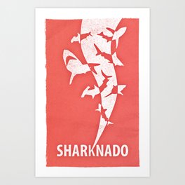 Sharknado minimalist illustration Art Print