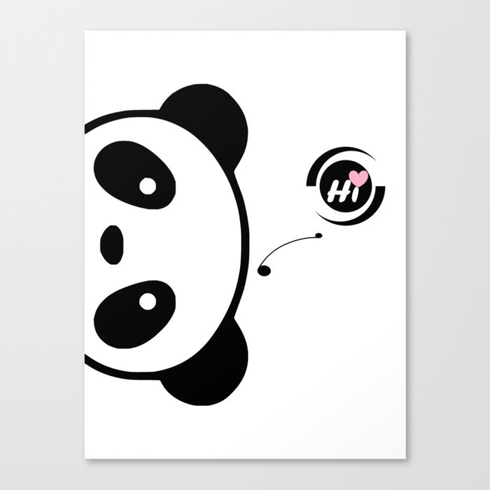 Little Panda: Hi! Canvas Print
