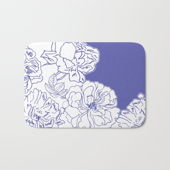 FLORAL IN BLUE Bath Mat