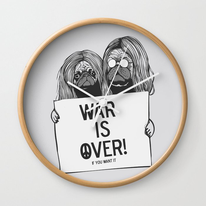 War is over Pugs Wall Clock