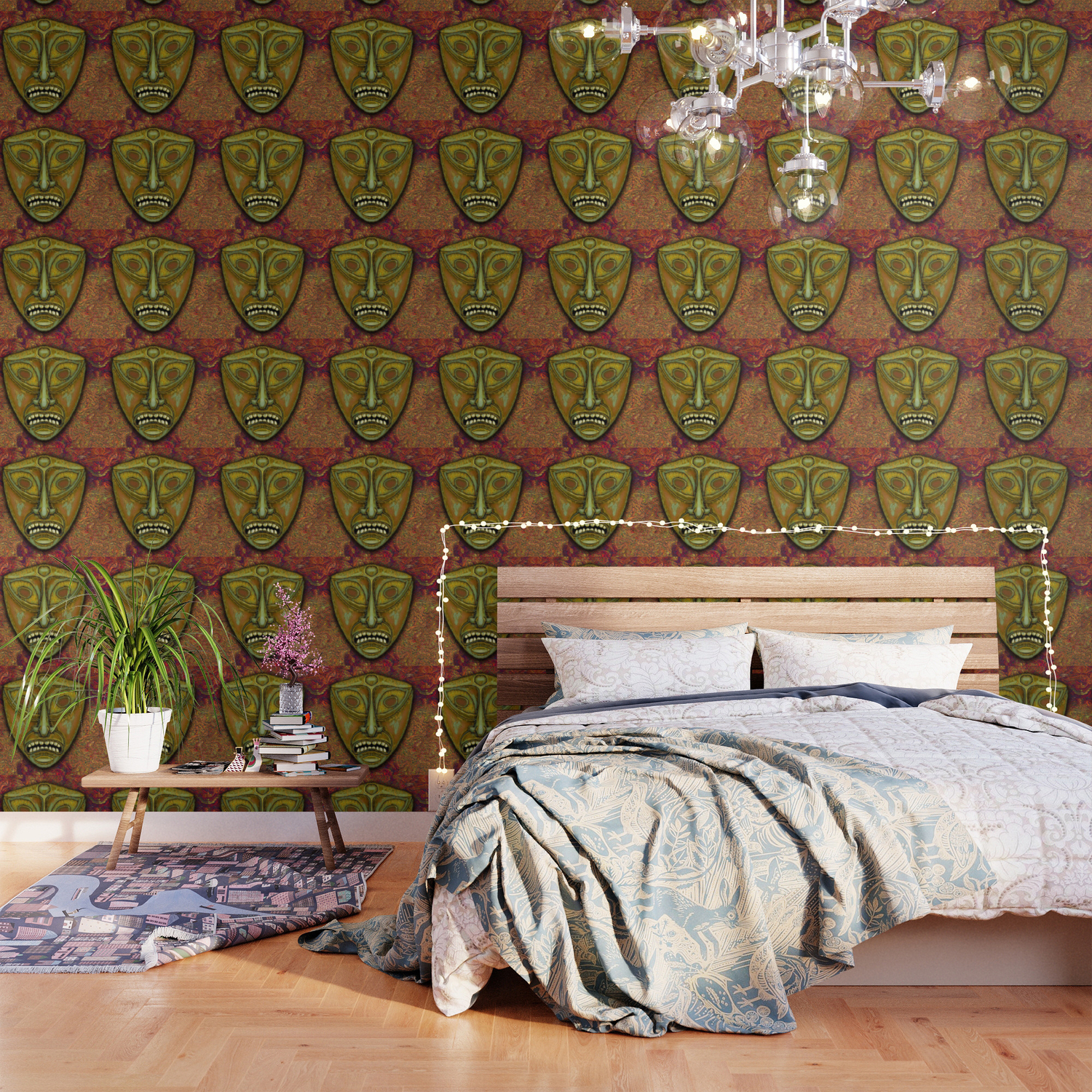 Green Png Tiki Mask Wallpaper By Genesmorgan Society6