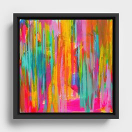 Neon Double Abstract Framed Canvas