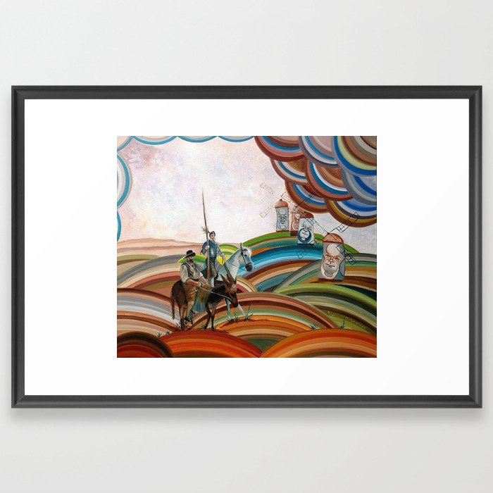 Don Quixote and the Windmills Framed Art Print