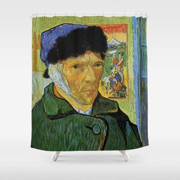 Self Portrait with Bandaged Ear by Vincent van Gogh Shower Curtain