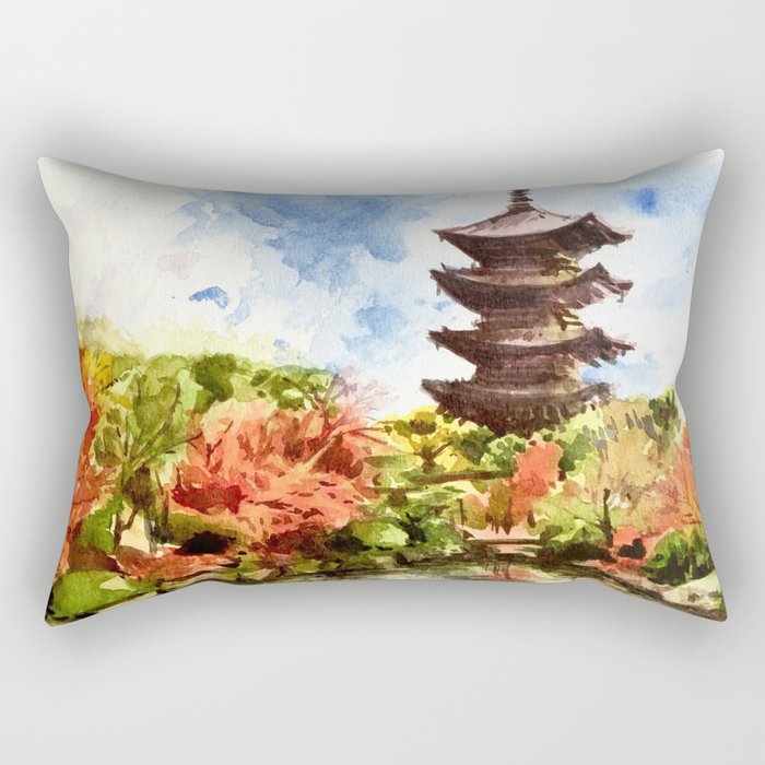 Kyoto Japanese Garden and Temple Rectangular Pillow