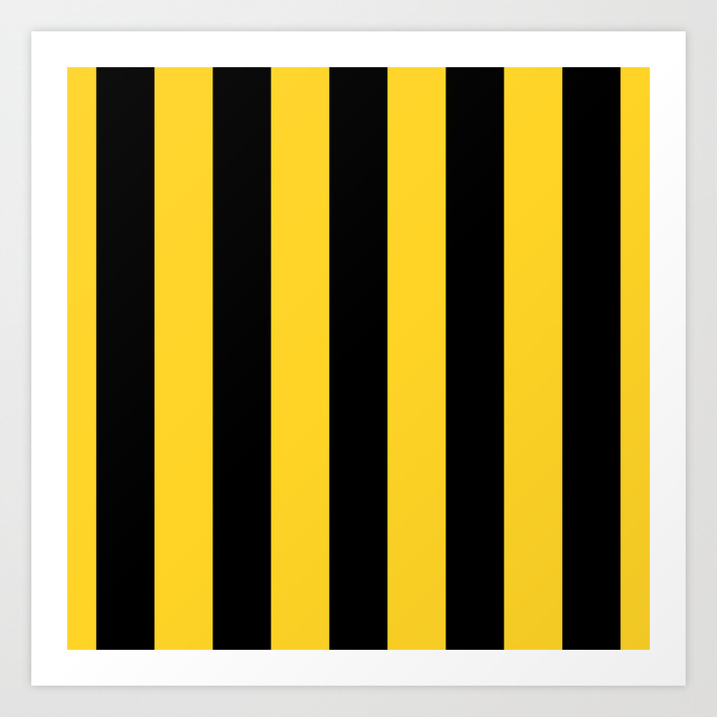 Yellow and Black Honey Bee Vertical Cabana Tent Stripes Art Print by  PodArtist | Society6